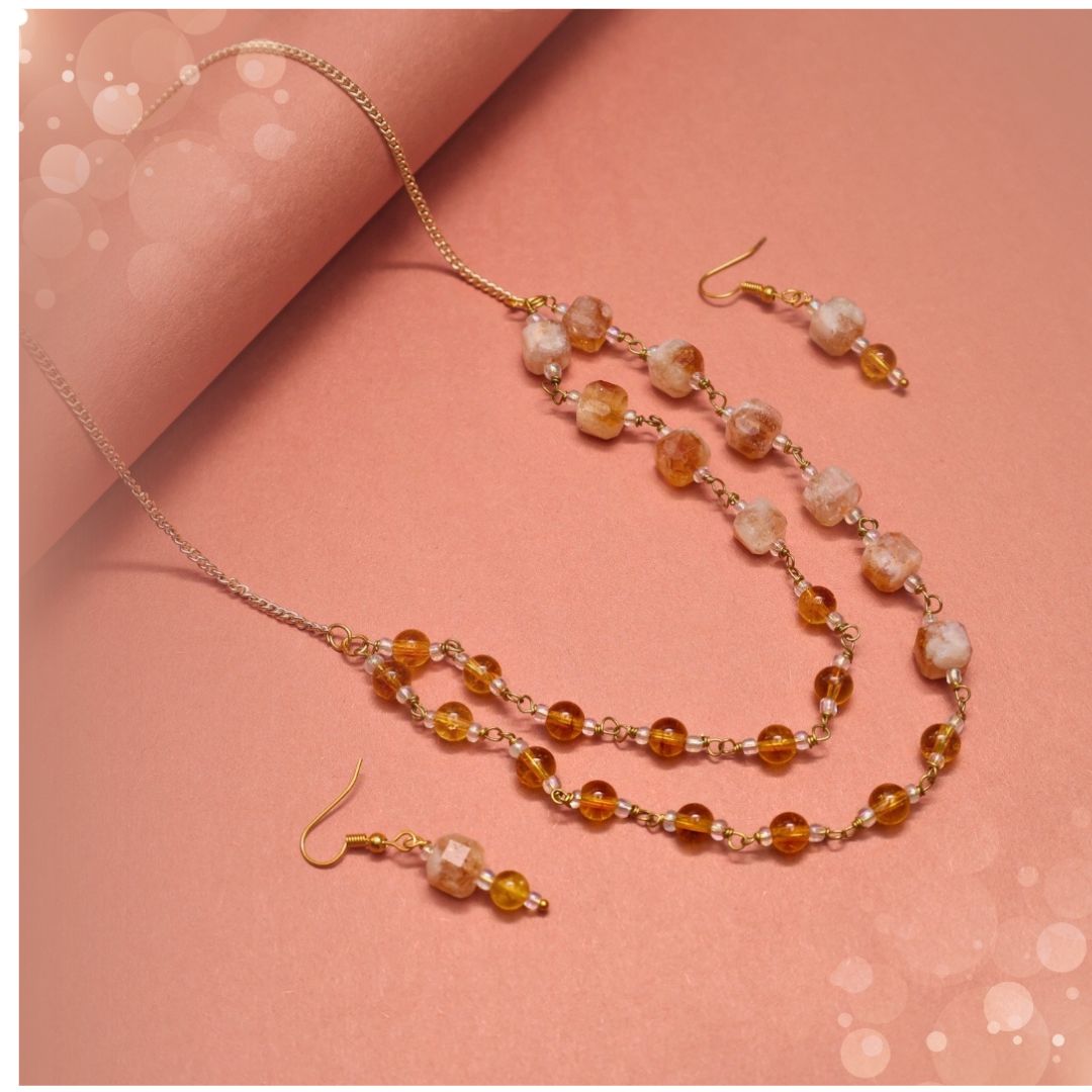 Citrine Double Layer Jewellery Set (Prosperity & success)