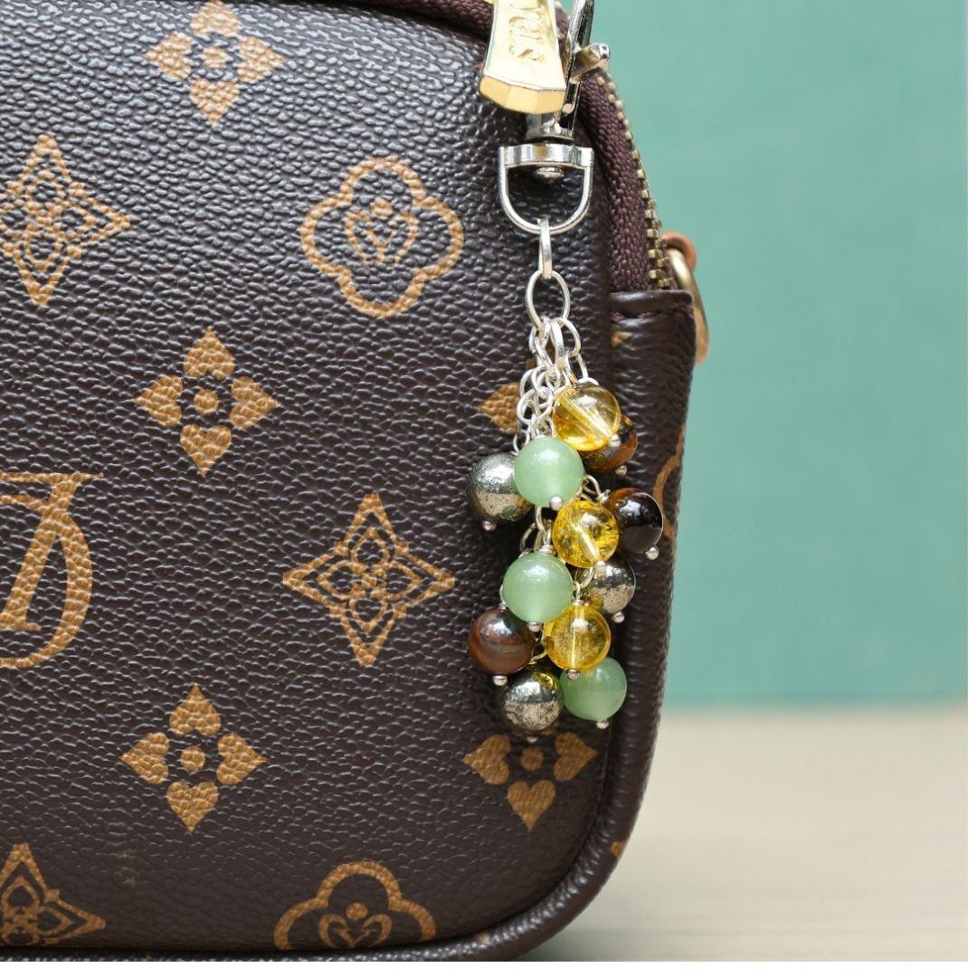 Money Magnet with Pyrite Crystal Keychain(Prosperity & Confidence)