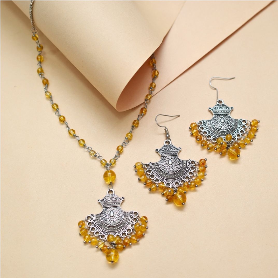 Citrine Beads Jewellery Set (Abundance & Confidence)