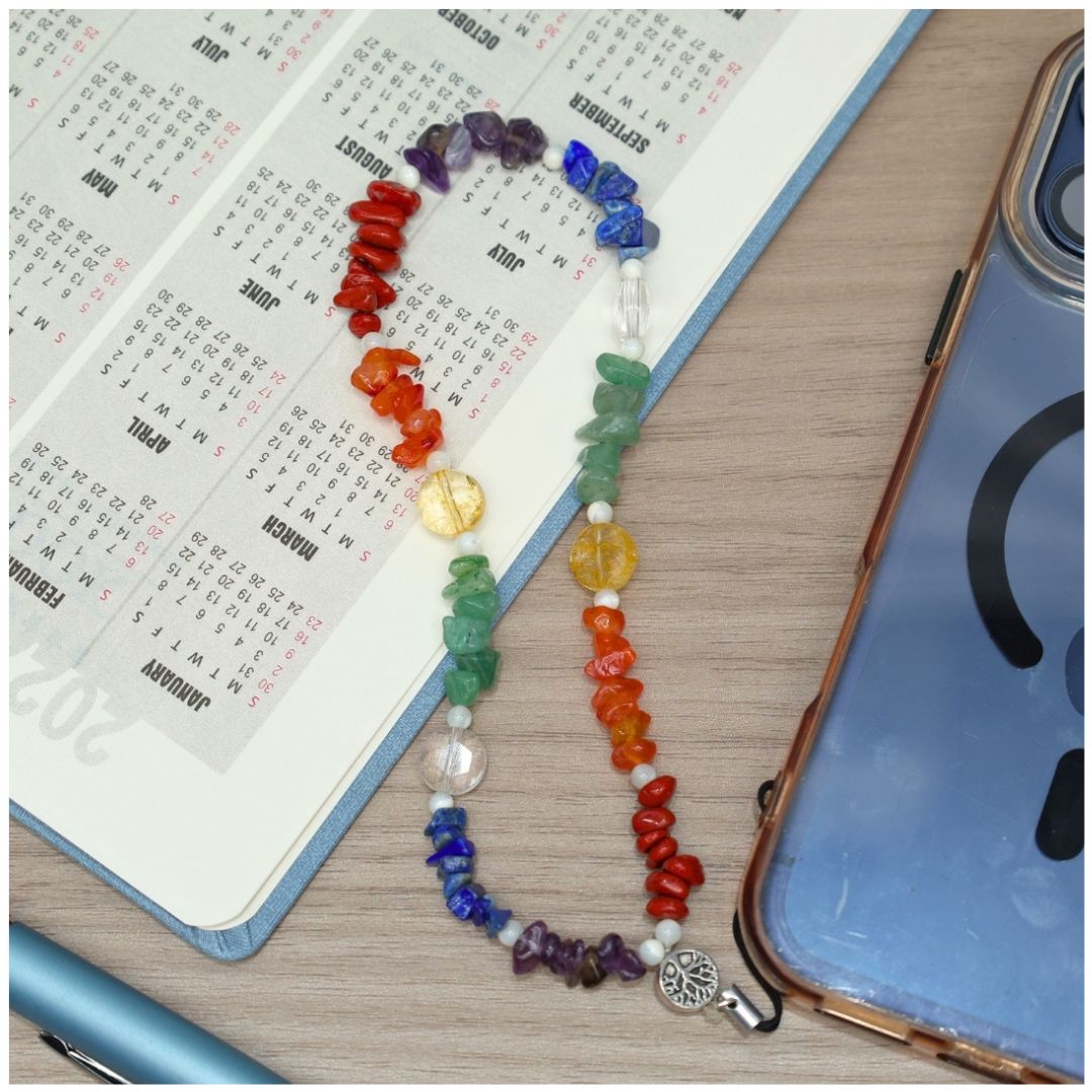 Seven Chakra Chips Mobile Hanger (Emotional stability & Inner harmony)