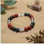 Acidity Hamsa Hand Crystal Bracelet -8mm(Reduce stress & Emotional tension)