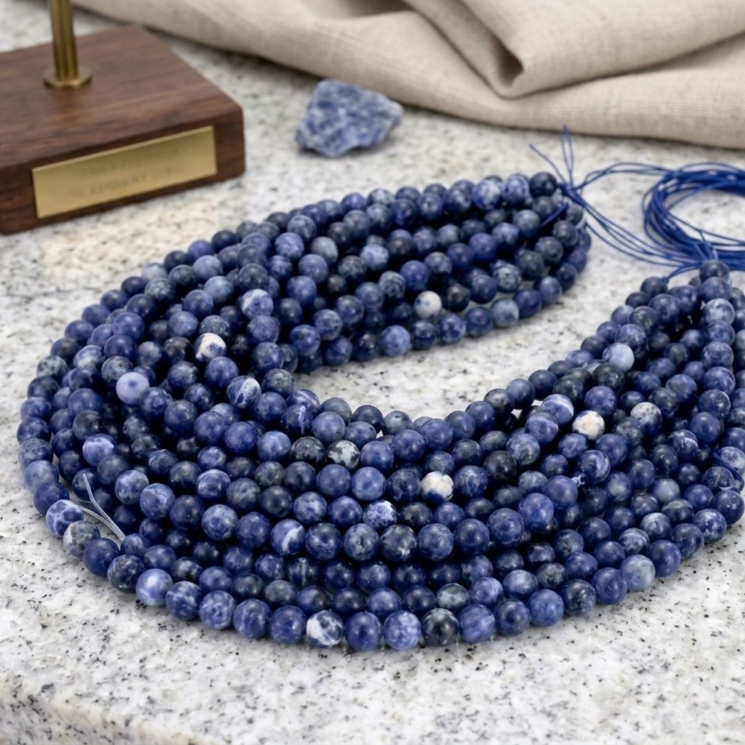 Sodalite String (48 Beads) | Premium Natural Blue Gemstone Beads for Jewelry Making