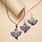 Amethyst Beads Jewellery Set (Calmness & Elegance)