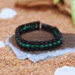 Vibrant Thinking Premium Natural Malachite Wristband Bracelet