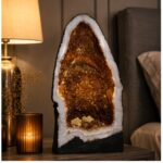 Natural Citrine Geode – 41.53 Premium Crystal Geode for Home & Office Decor