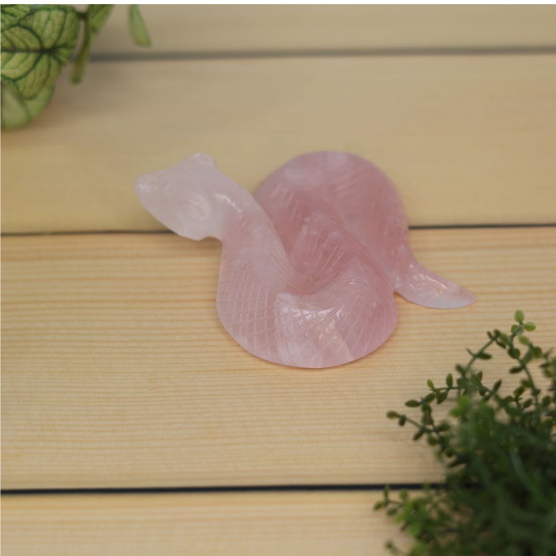 Rose Quartz Crystal Snake (Self-Love & Emotional Harmony)
