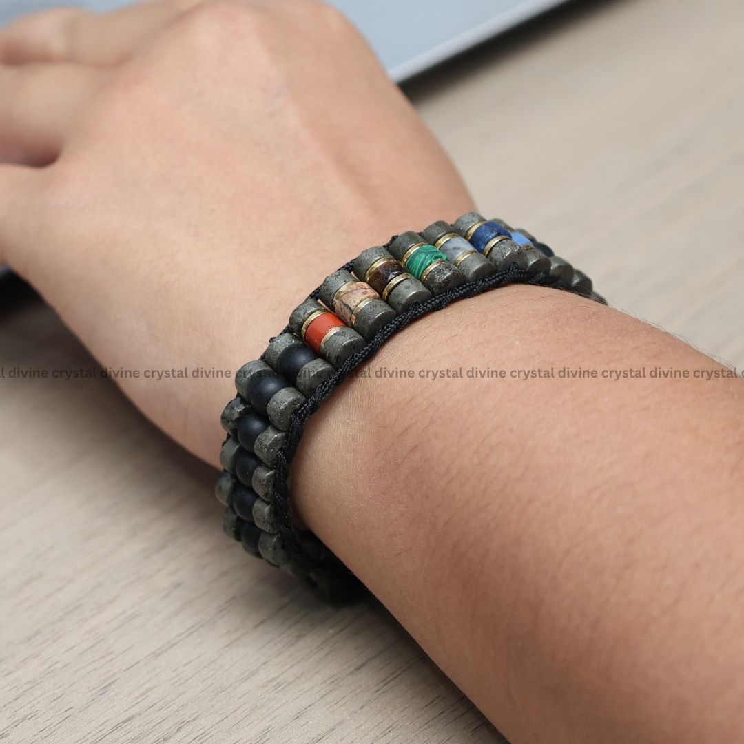 7 Chakra Pyrite Bracelet | Wealth & Energy Balance