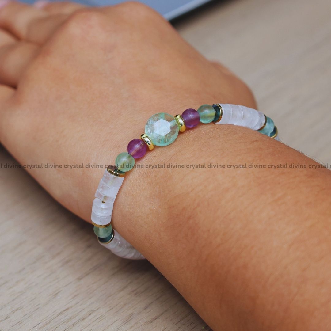 The Focused | Clarity & Productivity Fluorite Quartz Bracelet for Men