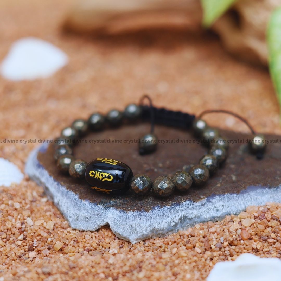 Fight Back With Grit Obsidian Pyrite Bracelet - Style: Balance & Strength