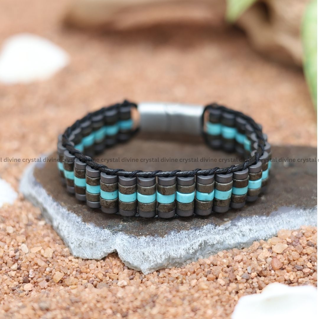 The Abundant Possibility Pyrite Turquoise Bracelet