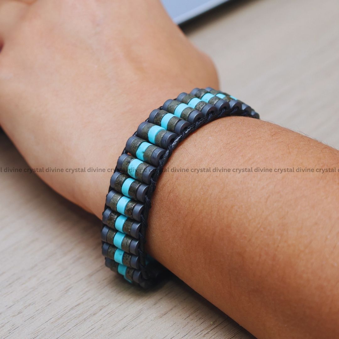 The Abundant Possibility Pyrite Turquoise Bracelet
