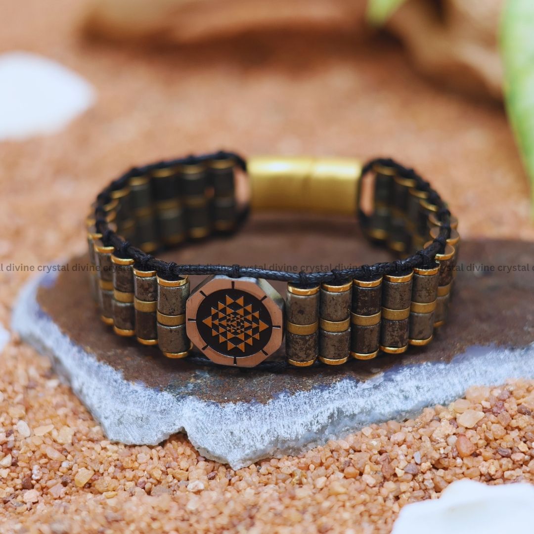 Breaking New Ground in Abundance & Success Sriyantra Pyrite Bracelet