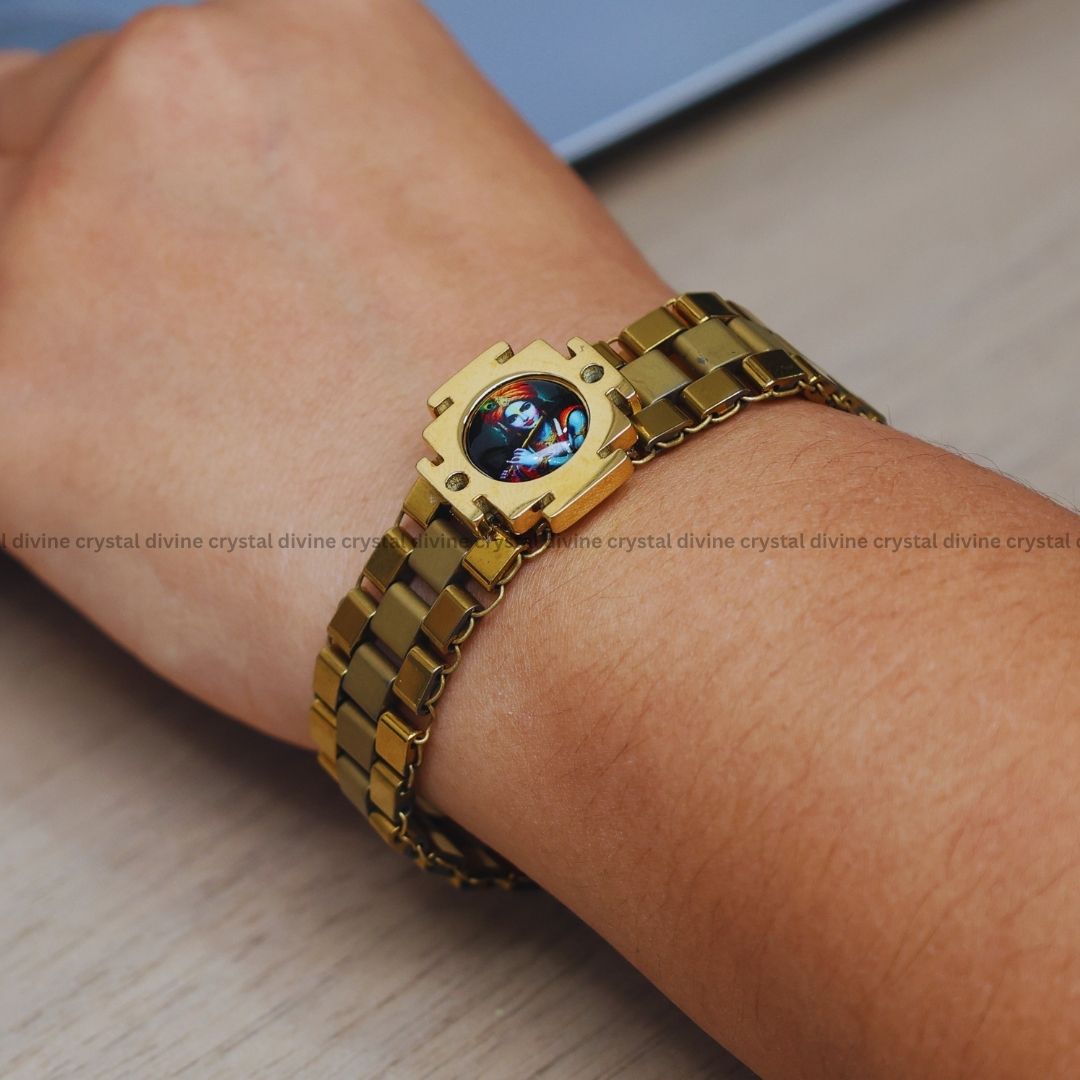 The Radhe Shyam Hematite Bracelet