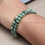 Stillness in Motion African Turquoise Jasper Magnetic Wristband for Men