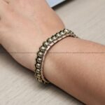 Clear Perspective Premium Hematite Wristband Bracelet - golden