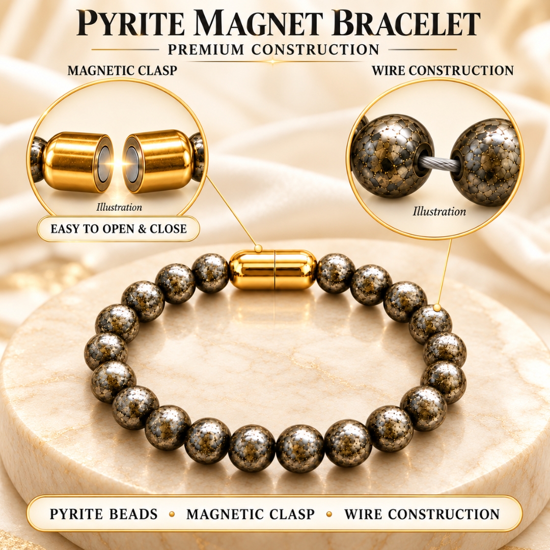 Pyrite Magnet Bracelet-8mm(Abundance & Prosperity)