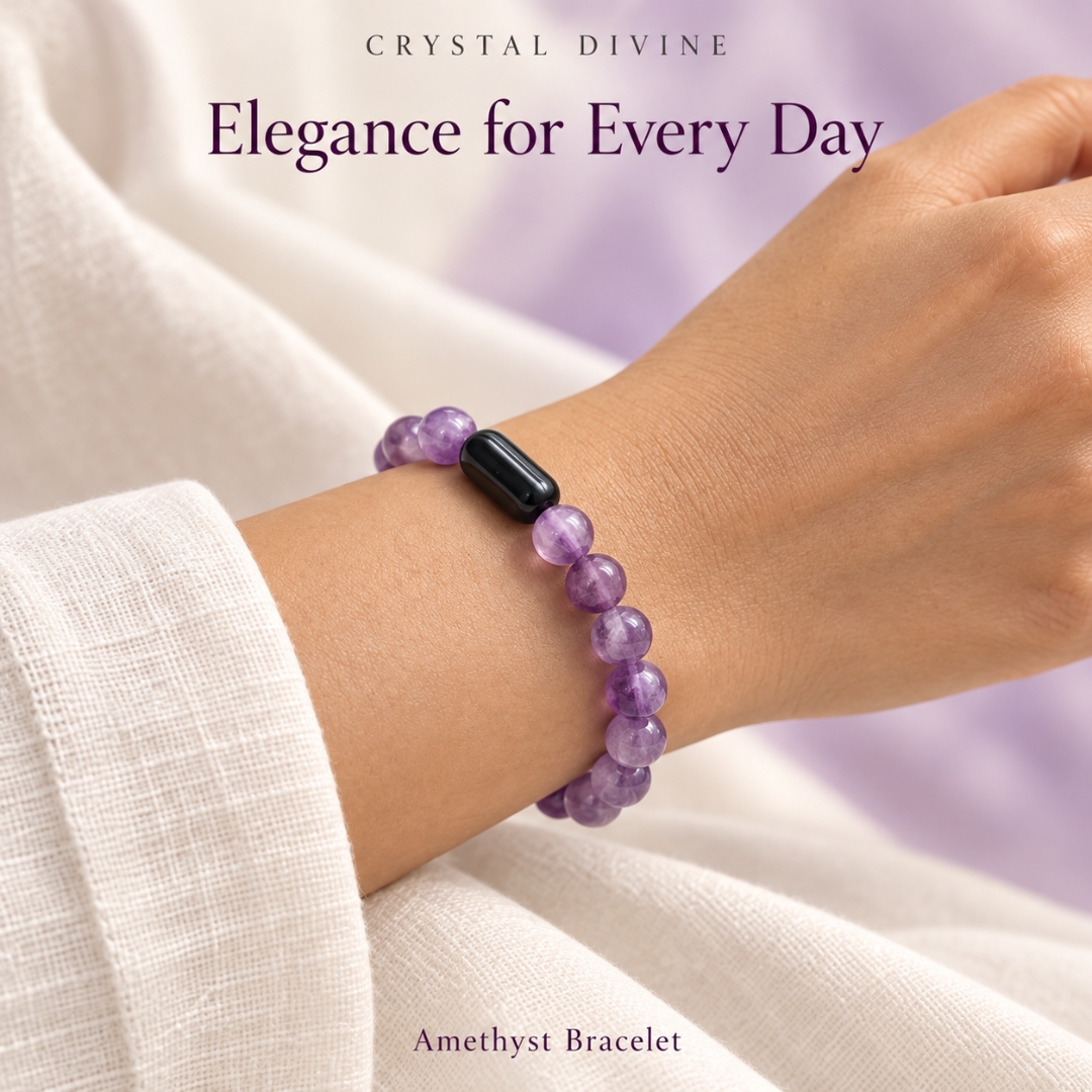 Amethyst Magnet Bracelet-8mm(Calm & Relaxation)
