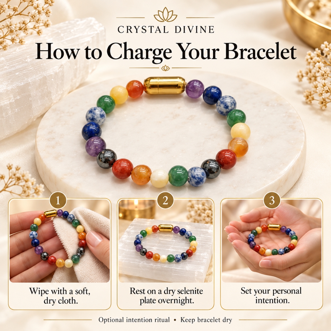 Seven Chakra Magnet Bracelet-8mm (Confidence & Motivation)