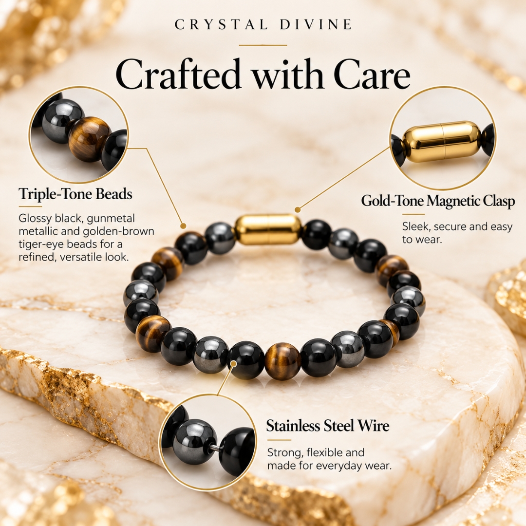Triple Protection Magnet Bracelet-8mm (Focus & Determination)