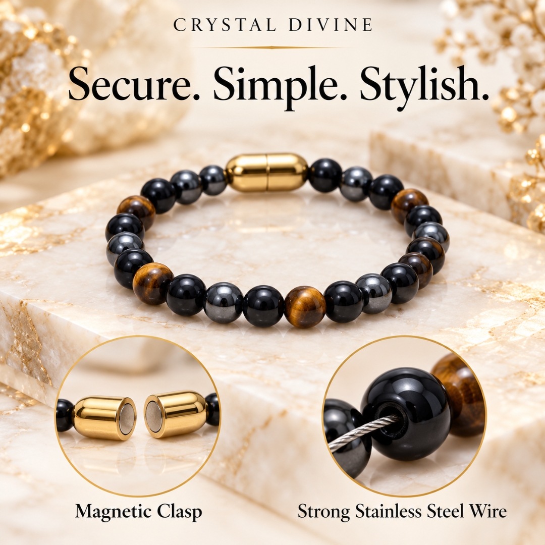 Triple Protection Magnet Bracelet-8mm (Focus & Determination)