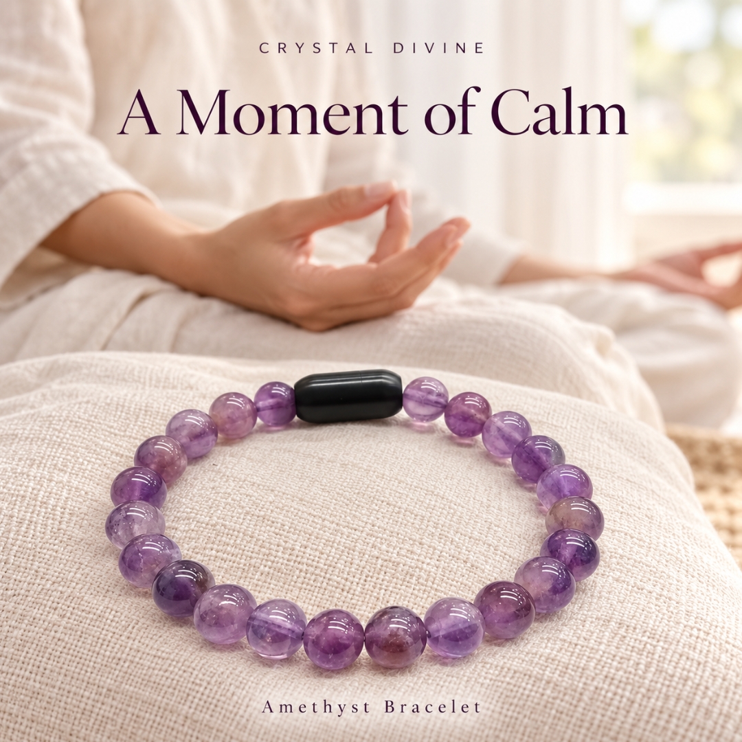 Amethyst Magnet Bracelet-8mm(Calm & Relaxation)