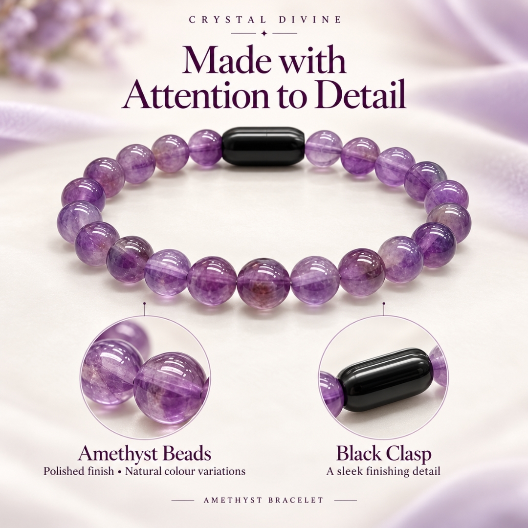Amethyst Magnet Bracelet-8mm(Calm & Relaxation)