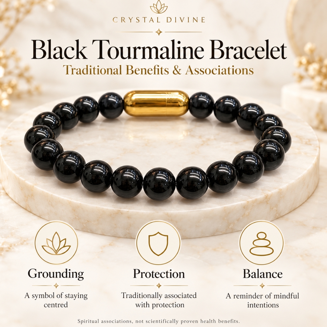 Black Tourmaline Magnet Bracelet-8mm(Energy & Protection)