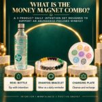 Money Magnet Reiki Bottle + Dhanyog Bracelet + FREE 7 Chakra Charging Plate ((Wealth & Abundance)