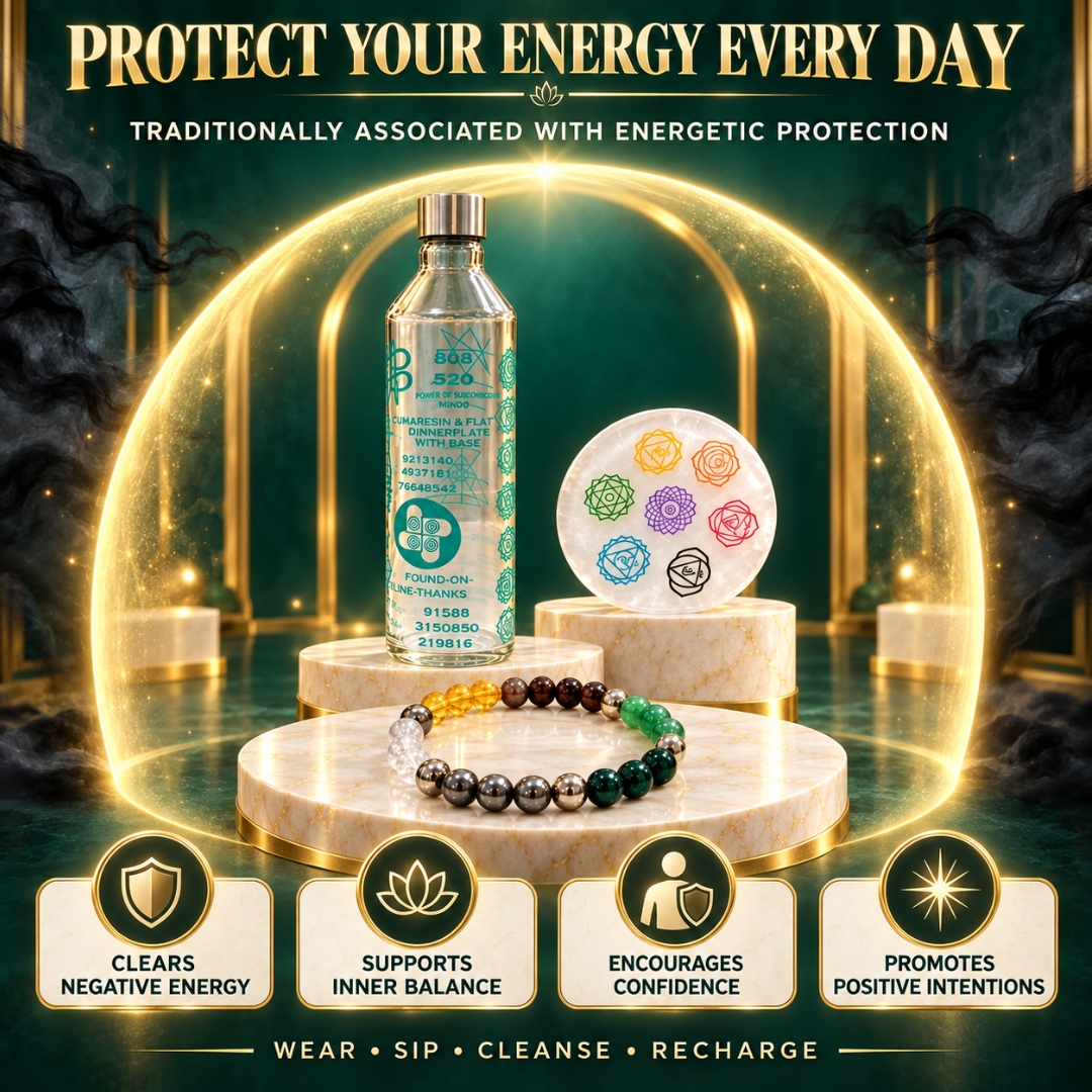 Money Magnet Reiki Bottle + Dhanyog Bracelet + FREE 7 Chakra Charging Plate ((Wealth & Abundance)