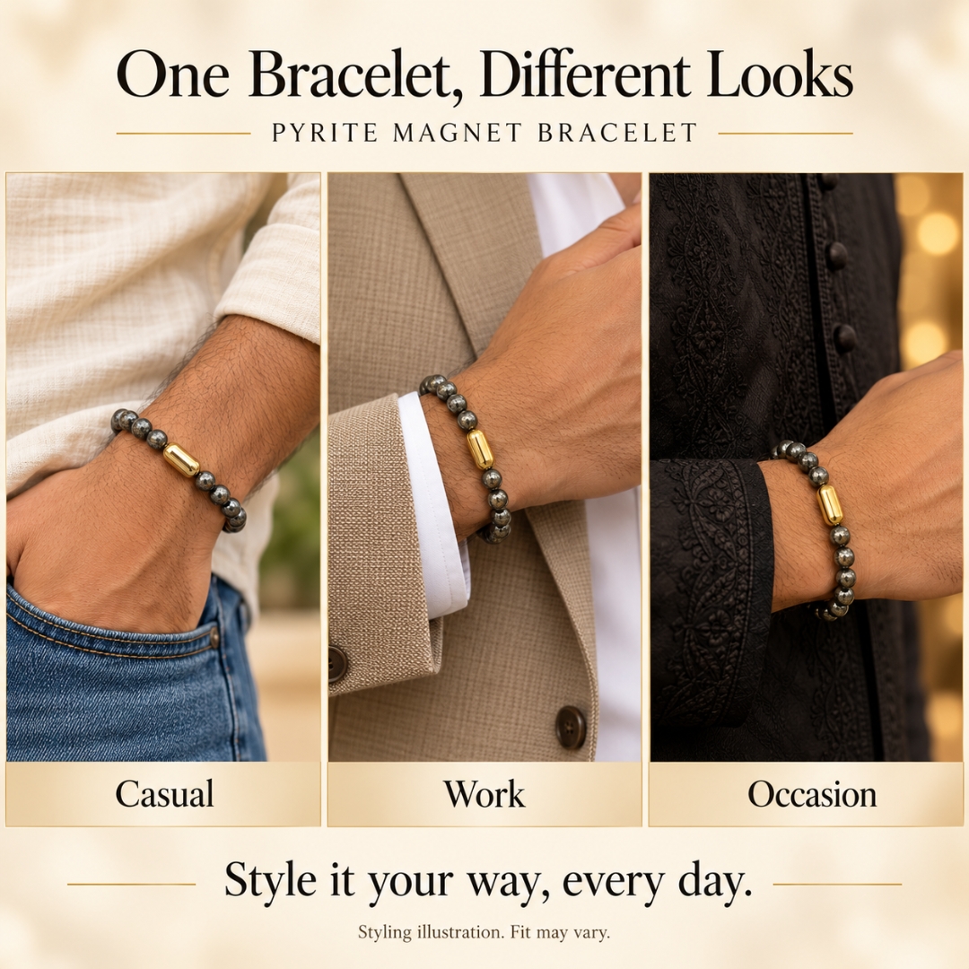 Pyrite Magnet Bracelet-8mm(Abundance & Prosperity)