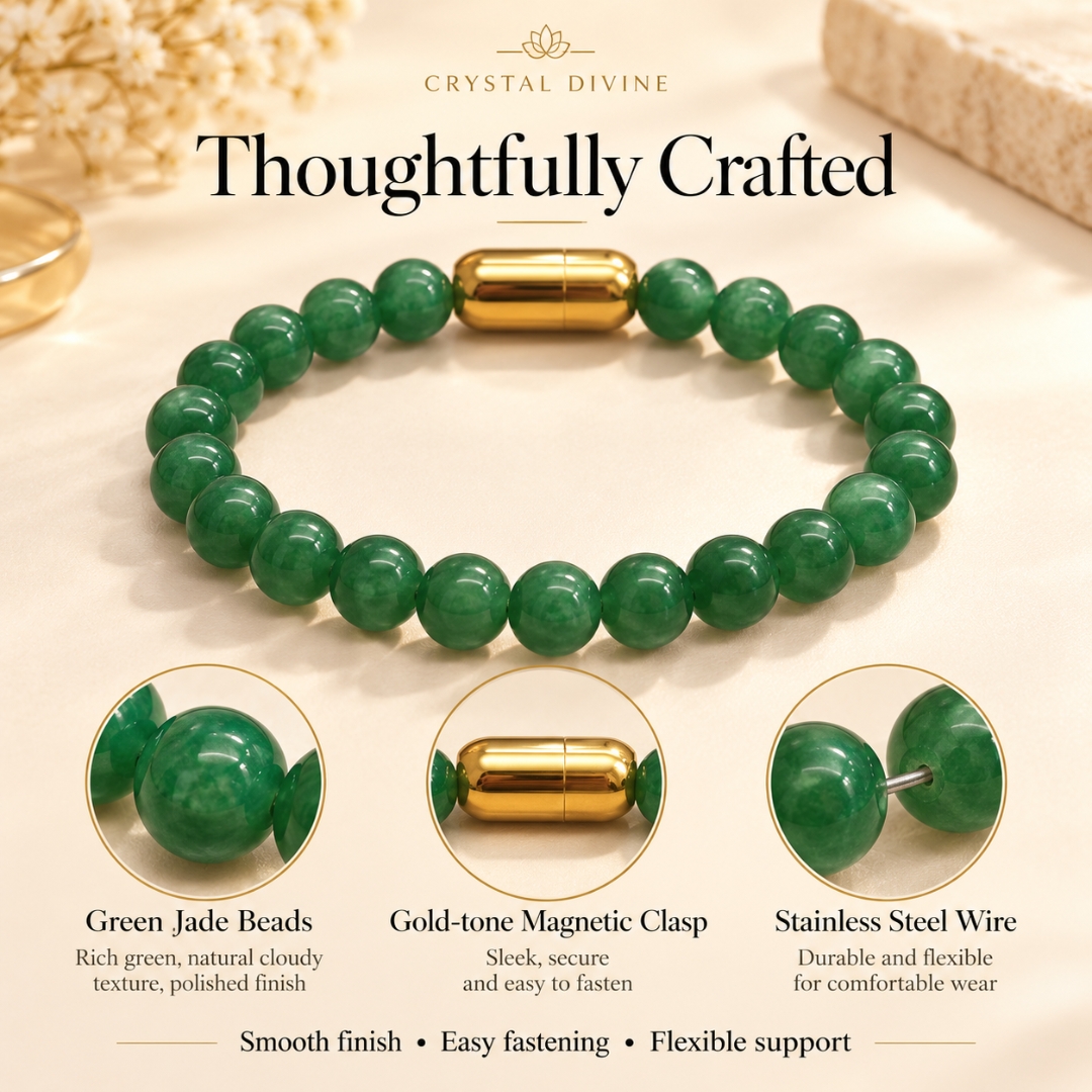 Green Jade Magnet Bracelet-8mm(Harmony & Balance)