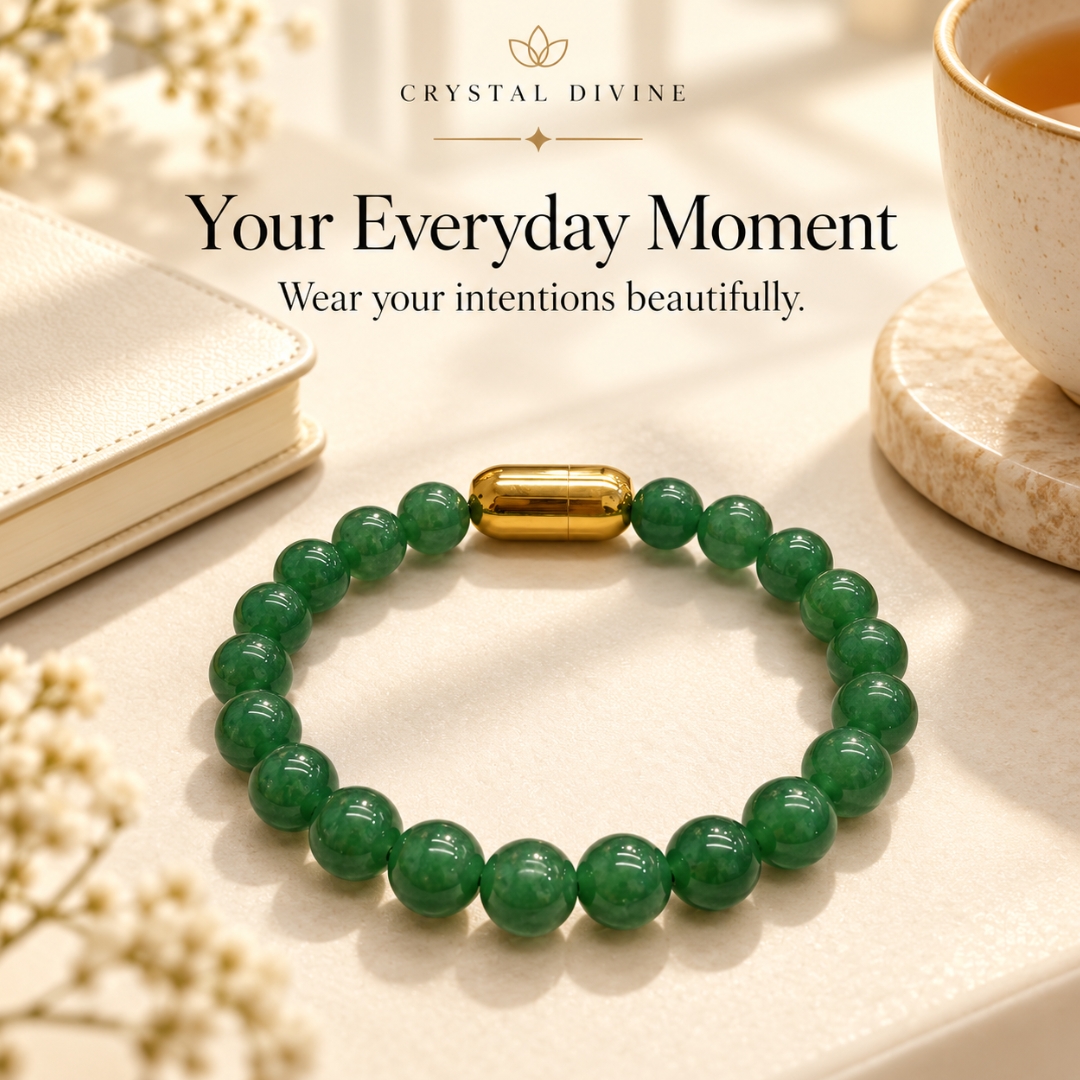 Green Jade Magnet Bracelet-8mm(Harmony & Balance)
