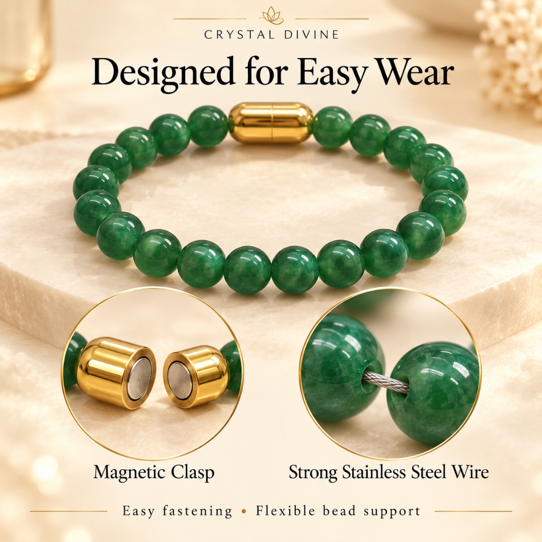 Green Jade Magnet Bracelet-8mm(Harmony & Balance)
