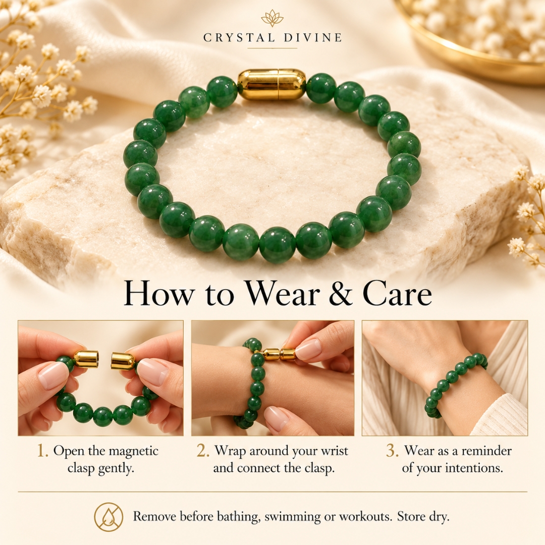 Green Jade Magnet Bracelet-8mm(Harmony & Balance)