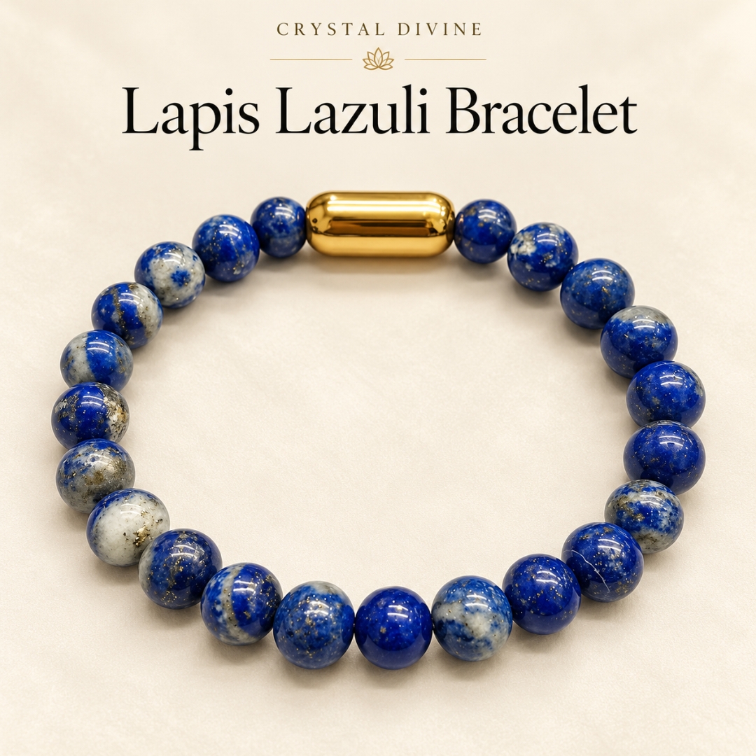 Lapis Luzli Magnet Bracelet-8mm (Wisdom & communication)