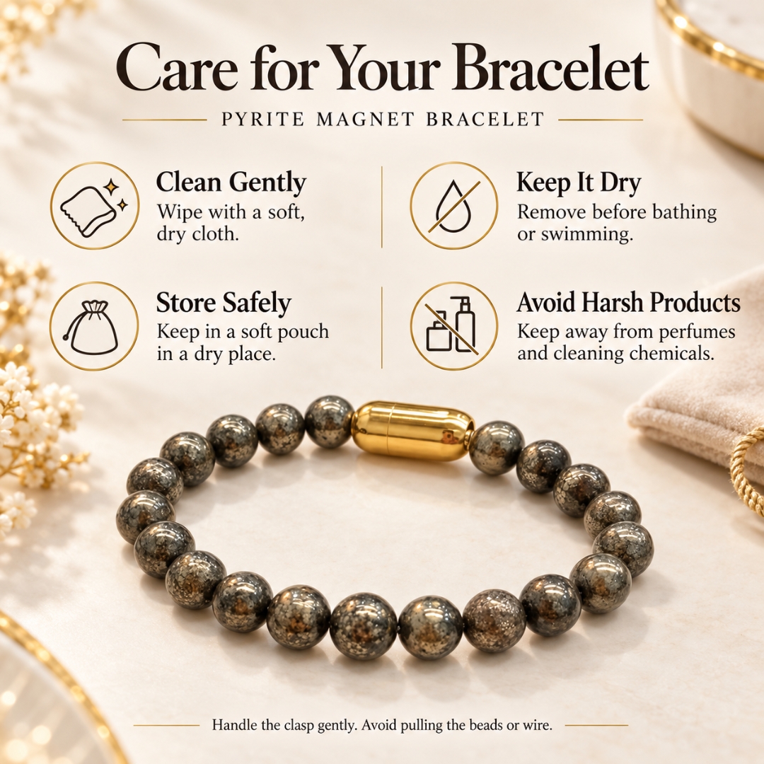 Pyrite Magnet Bracelet-8mm(Abundance & Prosperity)