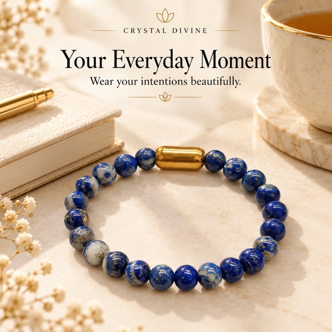 Lapis Luzli Magnet Bracelet-8mm (Wisdom & communication)