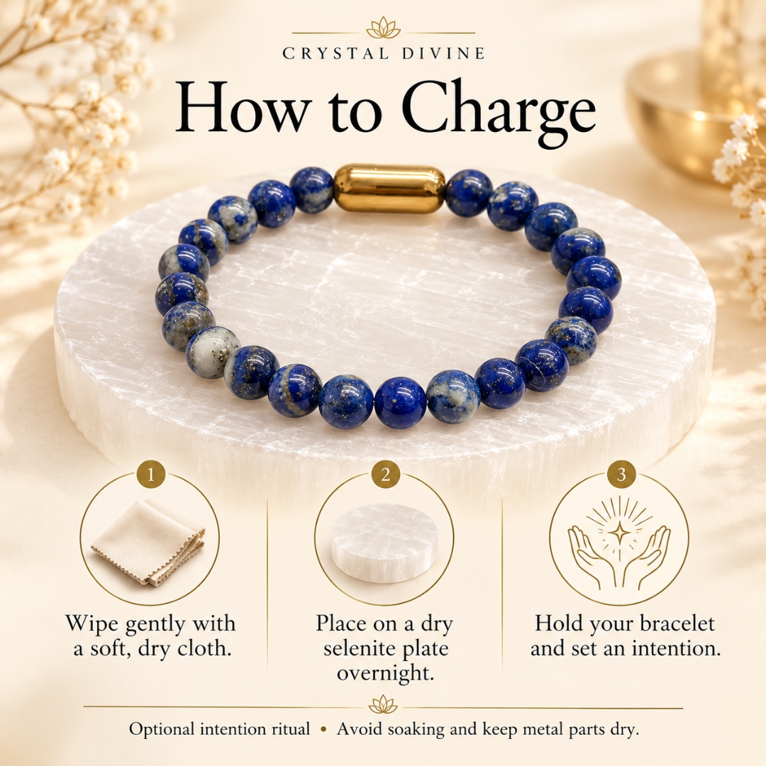 Lapis Luzli Magnet Bracelet-8mm (Wisdom & communication)