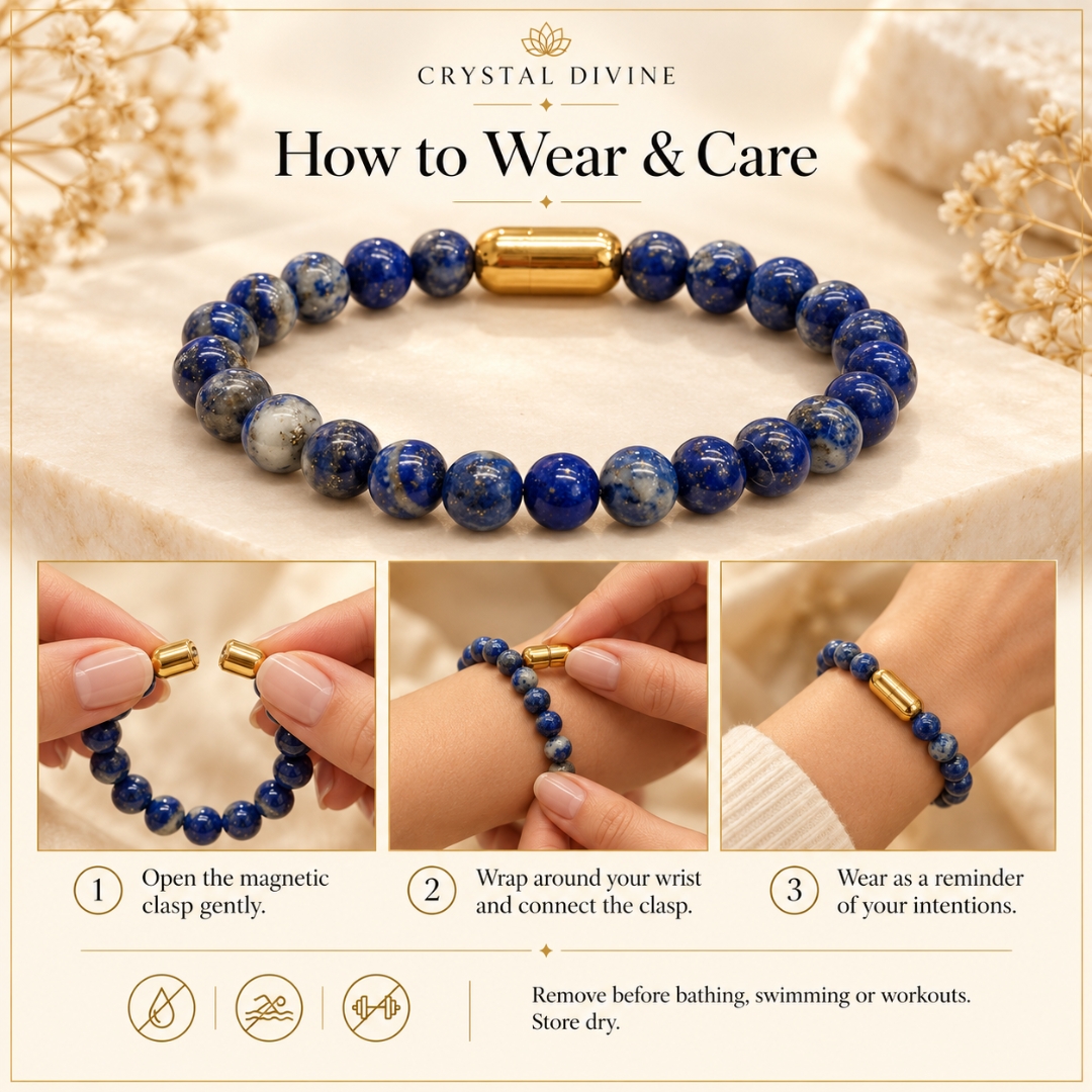 Lapis Luzli Magnet Bracelet-8mm (Wisdom & communication)