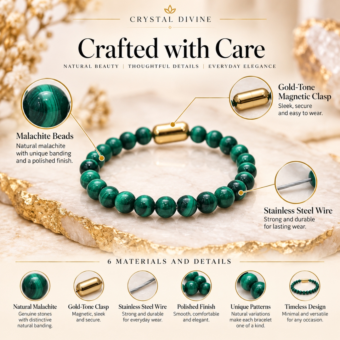 Malachite Magnet Bracelet-8mm(Transformation & Growth)
