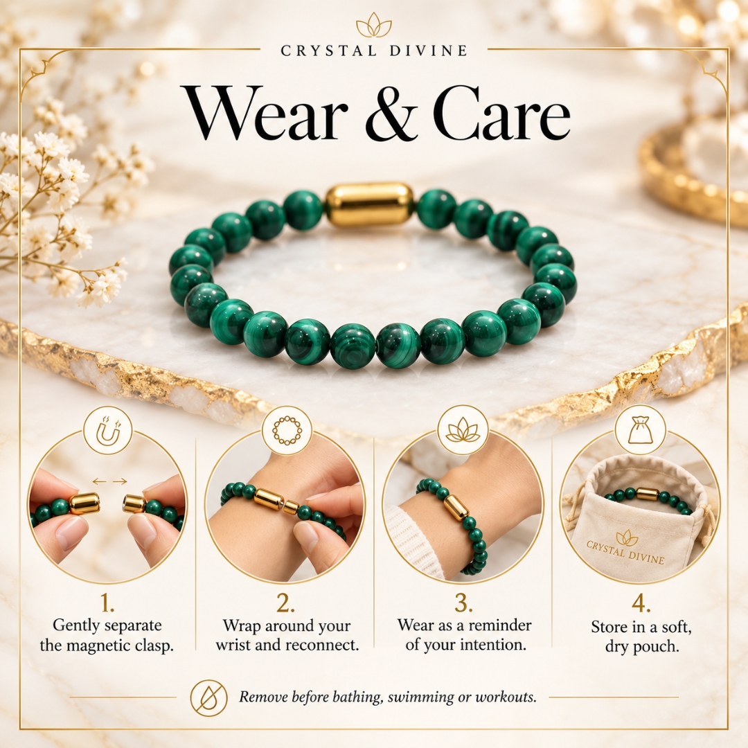 Malachite Magnet Bracelet-8mm(Transformation & Growth)
