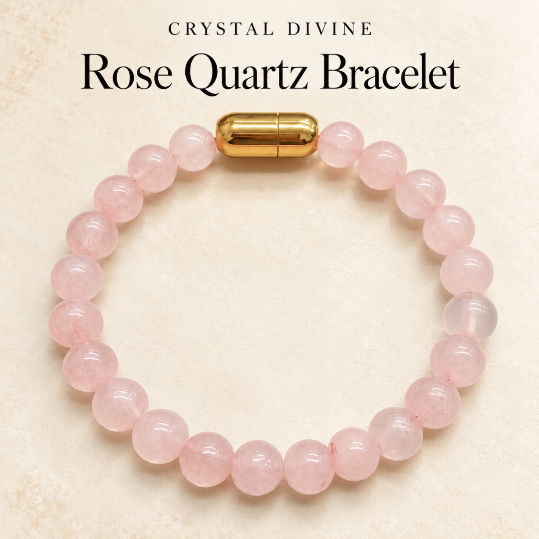 Rose Quartz Magnet Bracelet-8mm (Love & Affection)