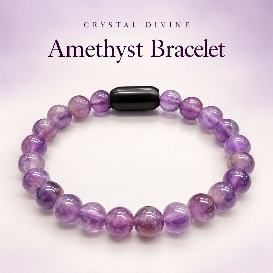 Amethyst Magnet Bracelet-8mm(Calm & Relaxation)