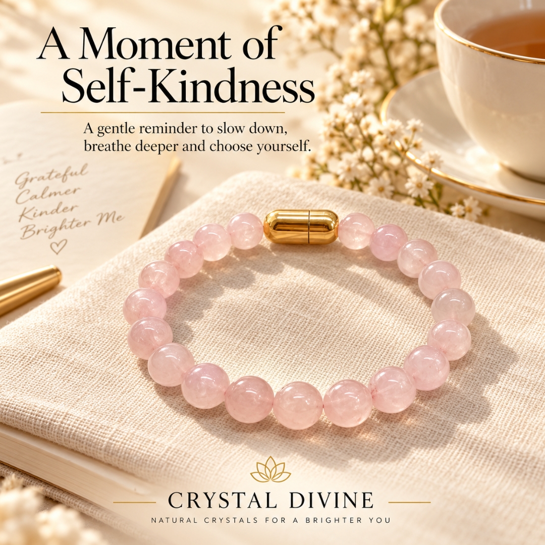 Rose Quartz Magnet Bracelet-8mm (Love & Affection)