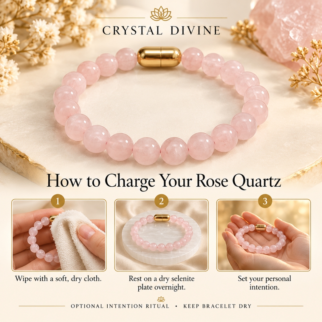Rose Quartz Magnet Bracelet-8mm (Love & Affection)