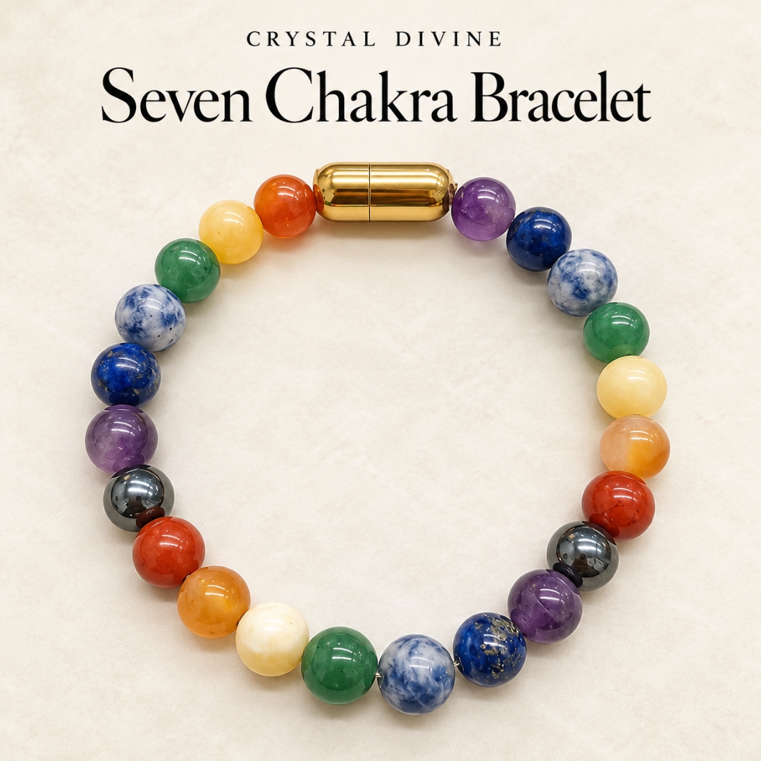 Seven Chakra Magnet Bracelet-8mm (Confidence & Motivation)