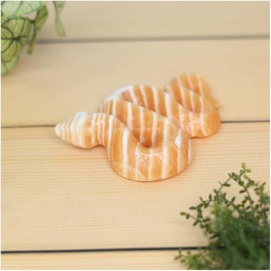 Honey Calcite Crystal Snake (Confidence & Motivation)