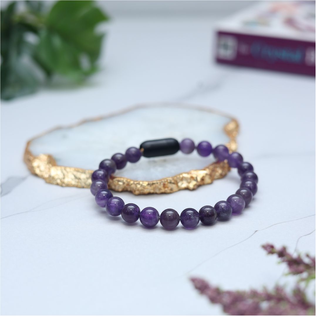 Amethyst Magnet Bracelet-8mm(Calm & Relaxation)