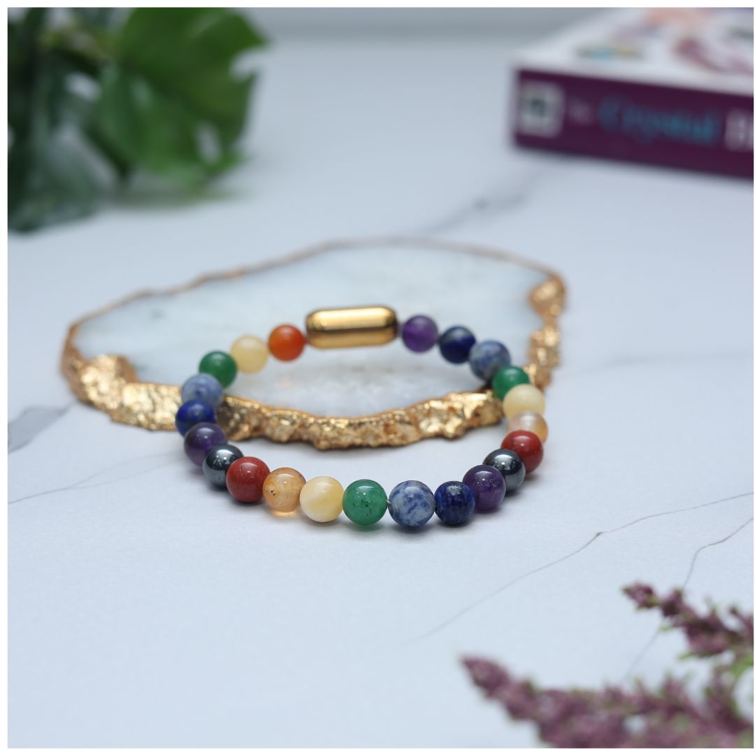 Seven Chakra Magnet Bracelet-8mm