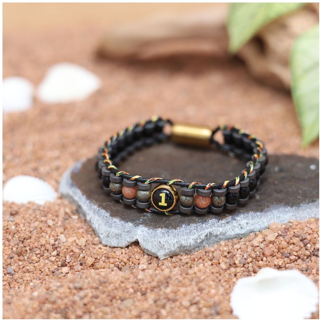 Ruling Number 1 Moolank Magnet Men’s Natural Stone Bracelet
